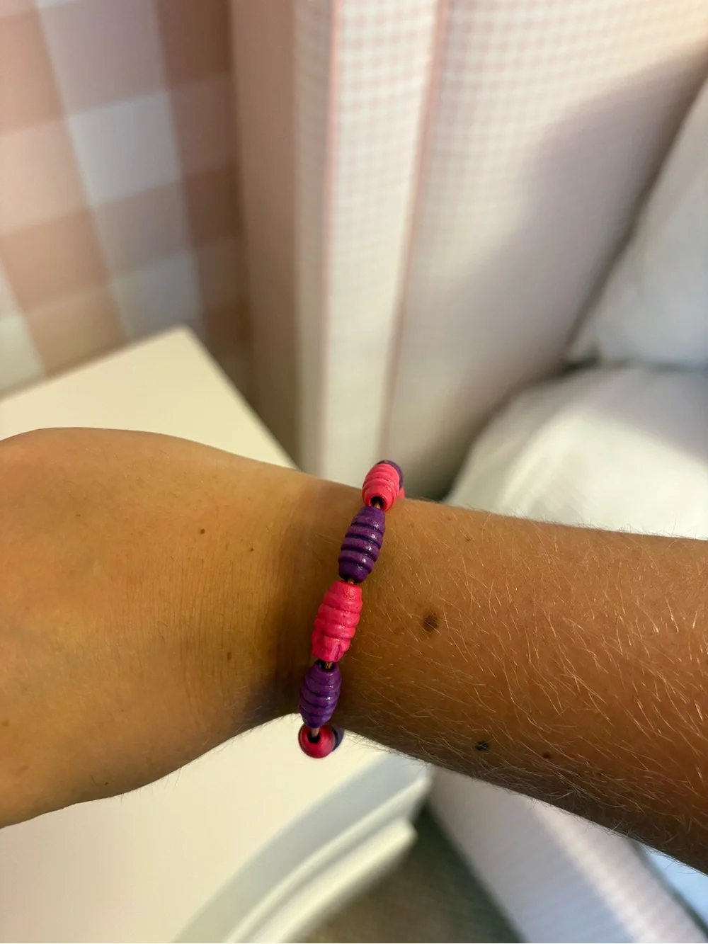 Handmade Pink & Purple Beaded Bracelet